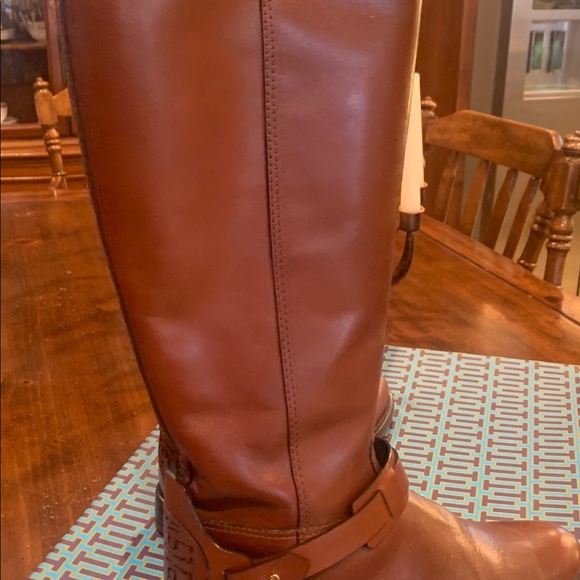 Tory Burch Derby riding boots in Almond - Picture 7 of 10